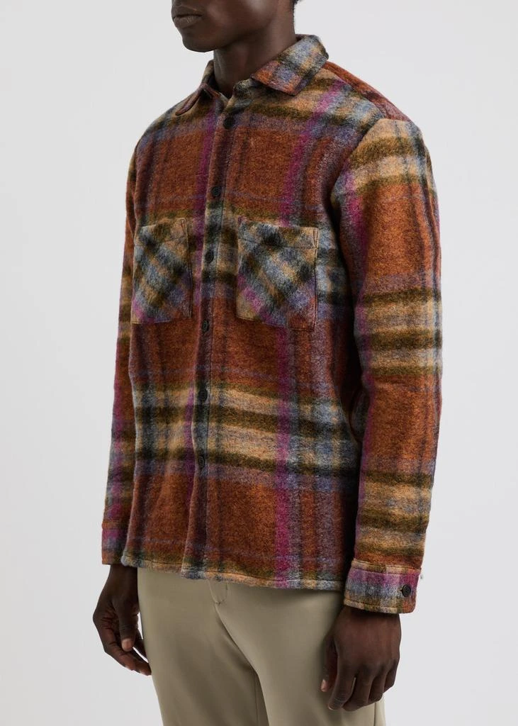 WAX LONDON Whiting checked wool-blend overshirt 2