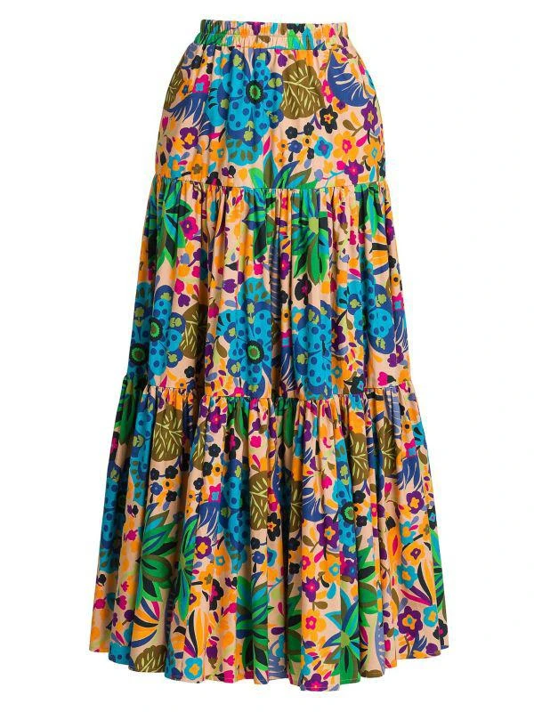 LA DOUBLE J Floral Tiered Maxi Skirt 1