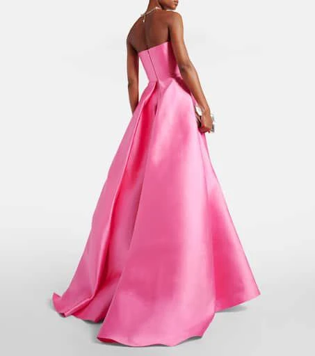 SOLACE LONDON Strapless satin twill gown 3