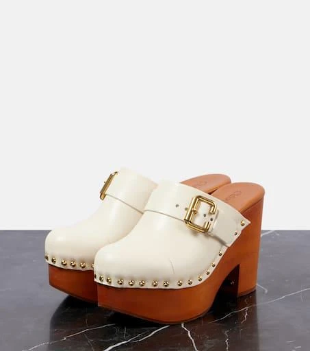 Chloé Jeannette studded leather clogs 5