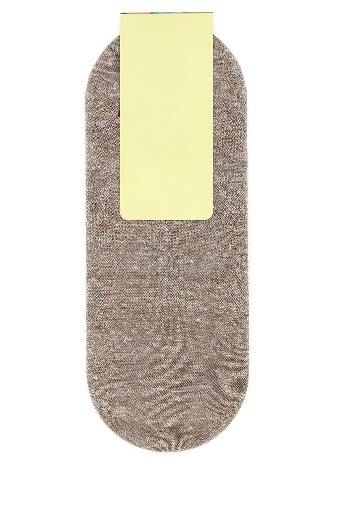 GALLO Melange beige stretch linen blend invisible socks
