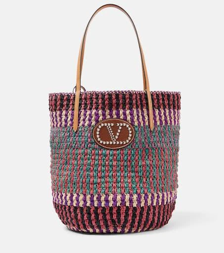 Valentino VLogo Signature Large straw tote bag 1
