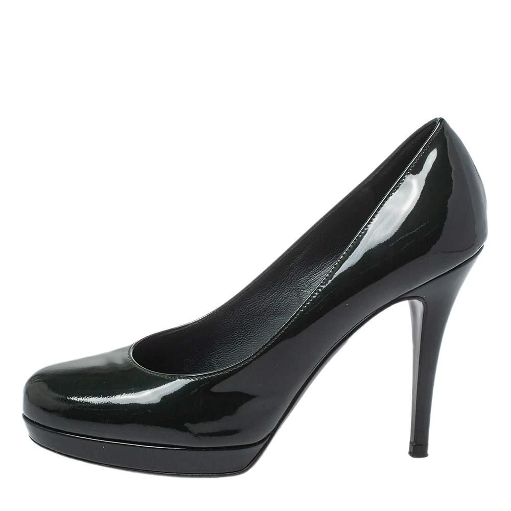 Yves Saint Laurent Saint Laurent Green Patent Leather Pumps Size 38.5 2