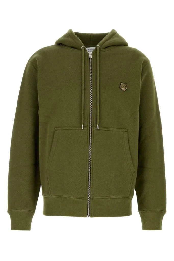 Maison Kitsune Maison Kitsuné Bold Fox Head Patch Zipped Hoodie 1