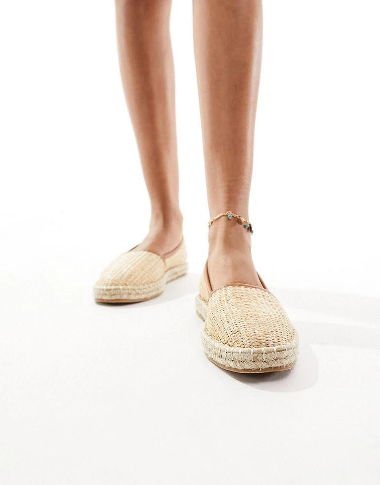 ASOS ASOS DESIGN Joey closed toe espadrilles in natural raffia 3