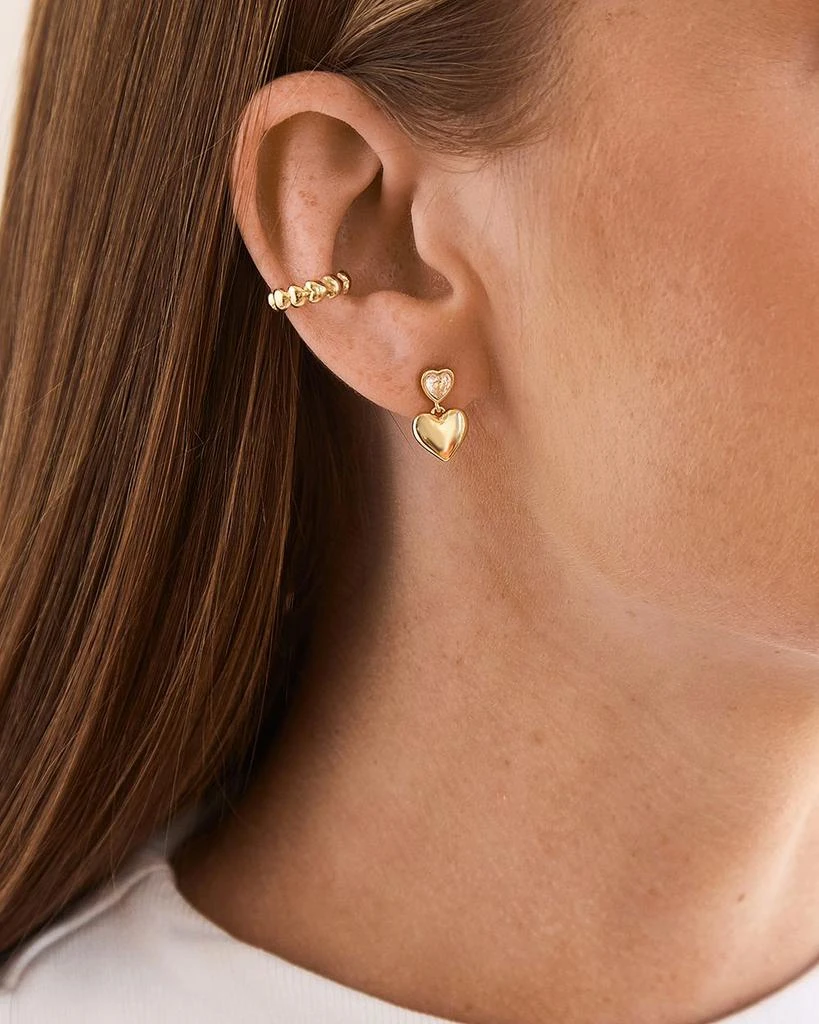 BAUBLEBAR Athena Cubic Zirconia Heart Bezel Drop Earrings 2
