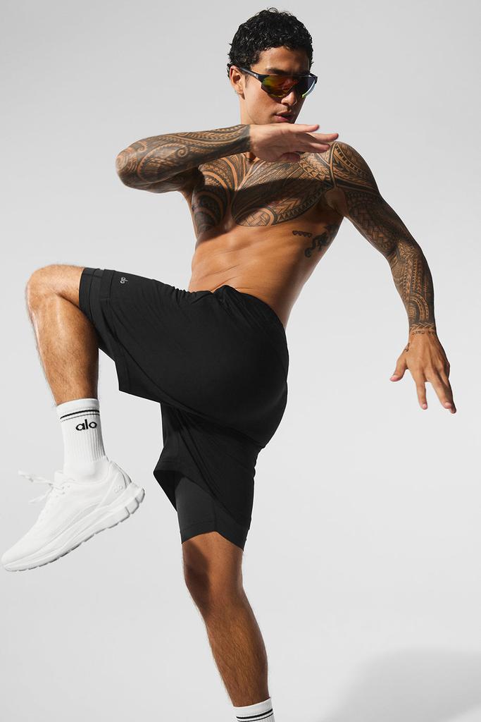 Alo Conquer React 2-In-1 Performance Short - Black/Black