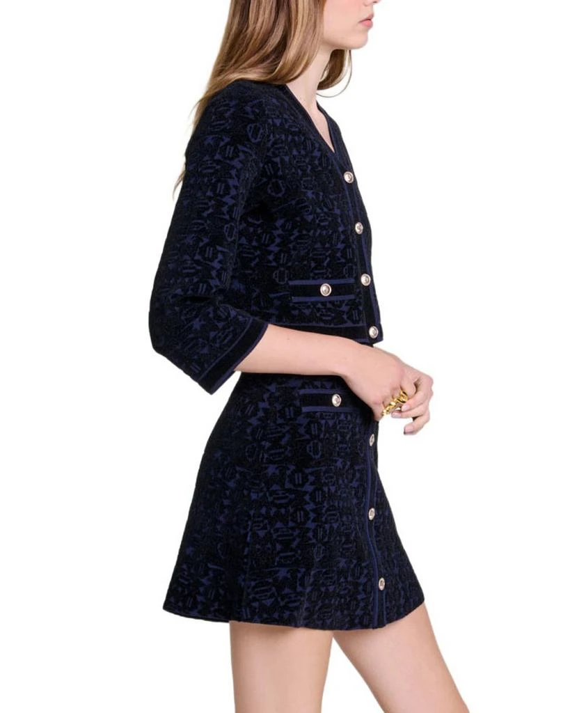 Maje Reverie Velvet Knit 2-in-1 Cardigan & Dress Set 4
