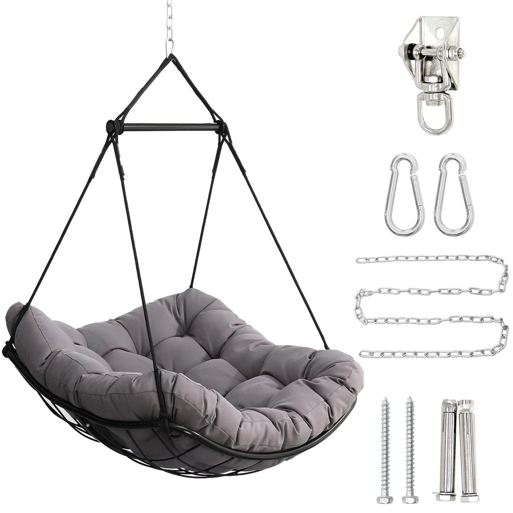 Streamdale Furniture Streamdale Hammock Chair Swing with Cushion - Gray 3
