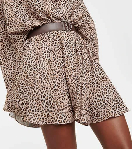 Norma Kamali Leopard-print georgette shirt dress 5