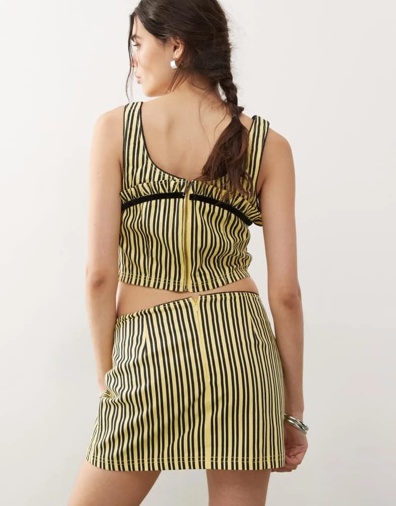 COLLUSION COLLUSION striped mini skirt  co-ord in yellow stripe 5