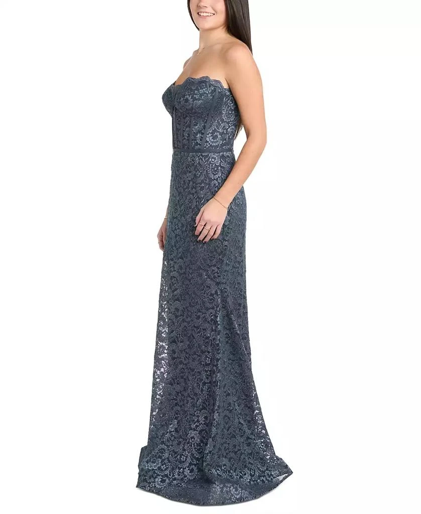 Morgan & Company Juniors' Glitter Lace Corset Gown 3