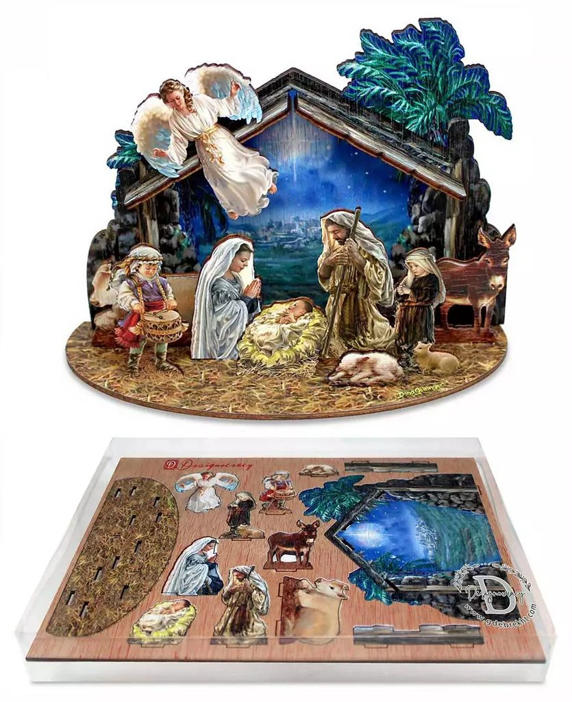 Designocracy Nativity with Angel Village 7" Christmas Nativity Table Decoration G. DeBrekht 5