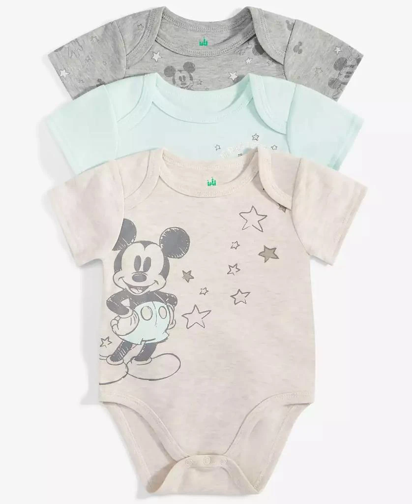 Disney Baby Boys Mickey Mouse Bodysuits, 3 Pack 1