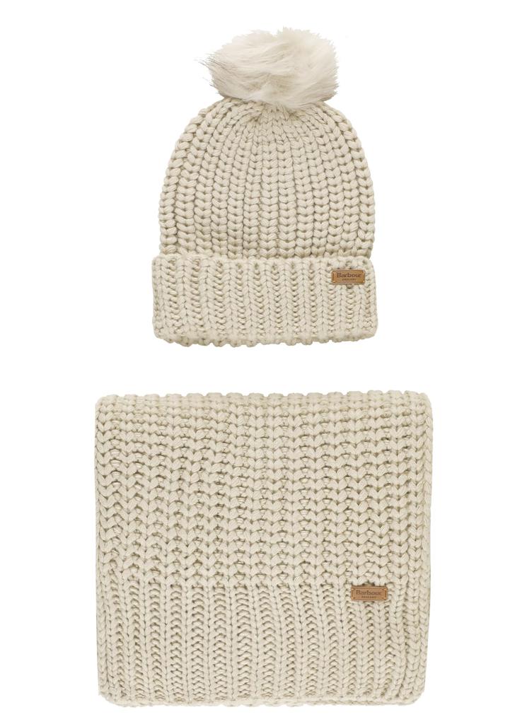 Barbour Saltburn Beanie & Scarf Knit Set