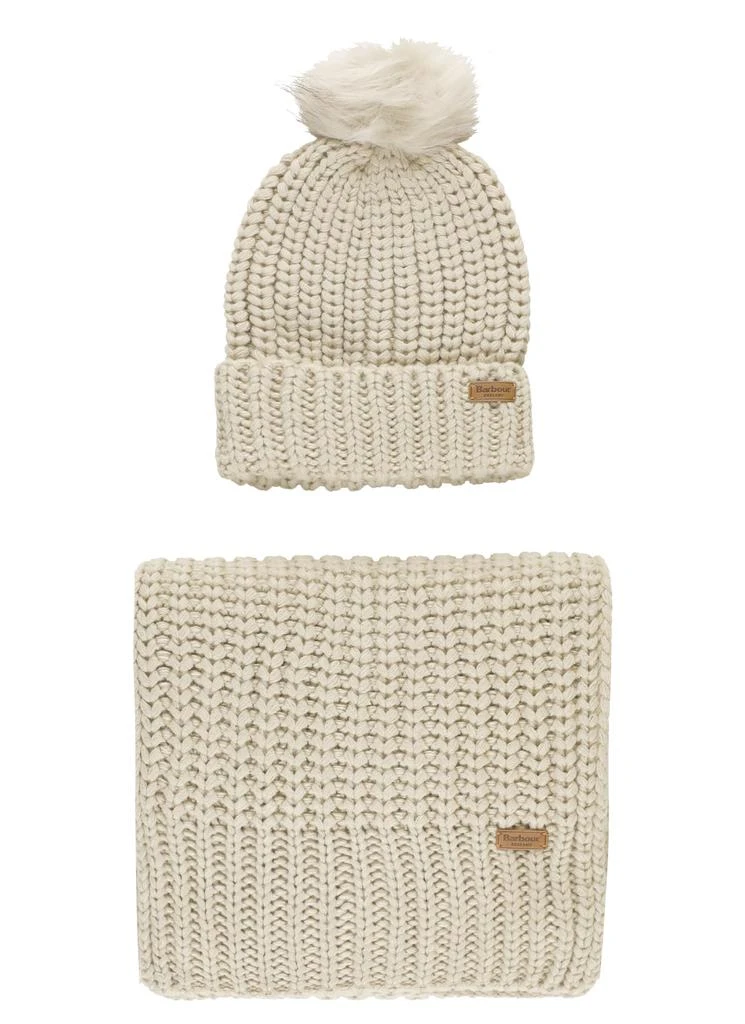 Barbour Saltburn Beanie & Scarf Knit Set 1