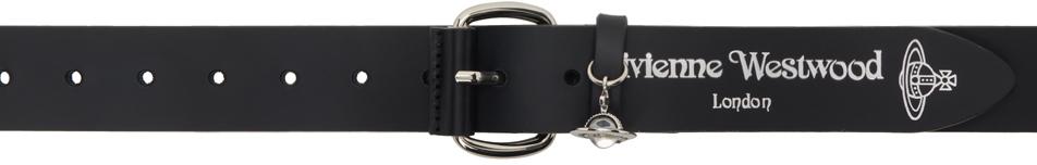 Vivienne Westwood Black Wide Alex Charm Belt
