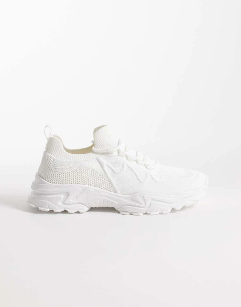 ASOS ASOS DESIGN knitted lace up trainer in white
