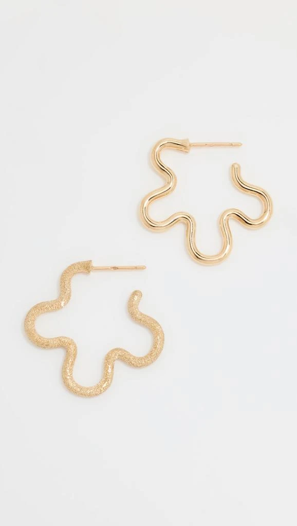 Bea Bongiasca Two Tone Asymmetrical Flower Earrings 1