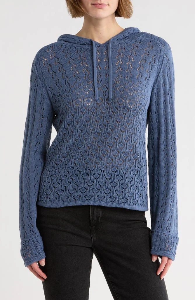 Melrose and Market Open Stitch Hooded Sweater
