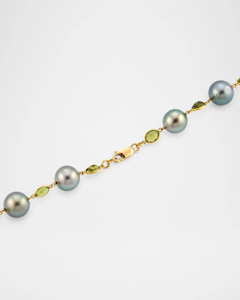 BELPEARL 18K Yellow Gold Tahitian Pearl and Peridot Necklace, 32"L 4