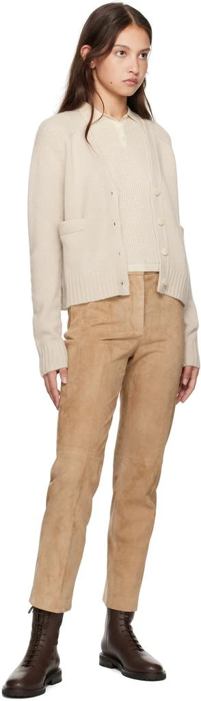 Joseph Beige Stretch Coleman Suede Trousers 4