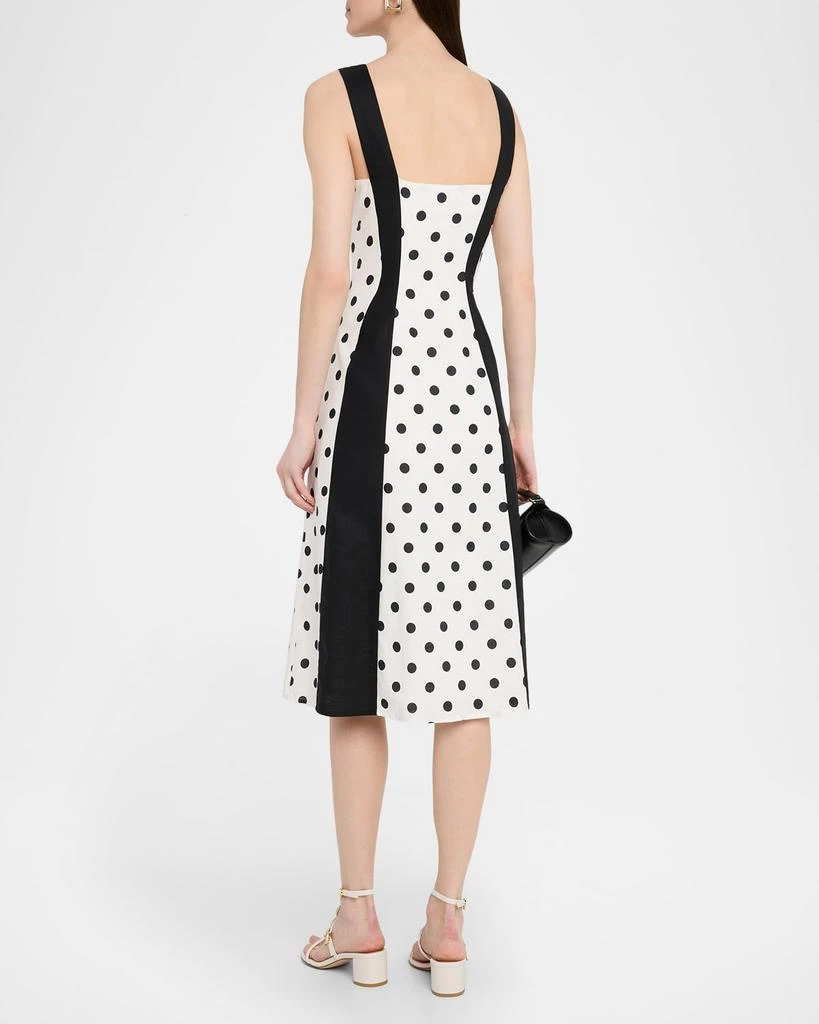Rachel Antonoff Sloane Polka Dot Colorblock Midi Dress 3