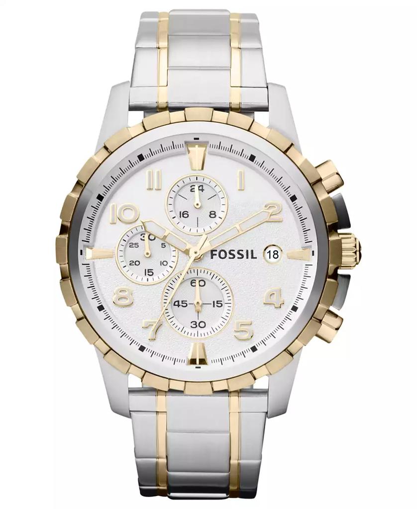 Fossil Men's Chronograph Dean Two-Tone Stainless Steel Bracelet Watch 45mm FS4795