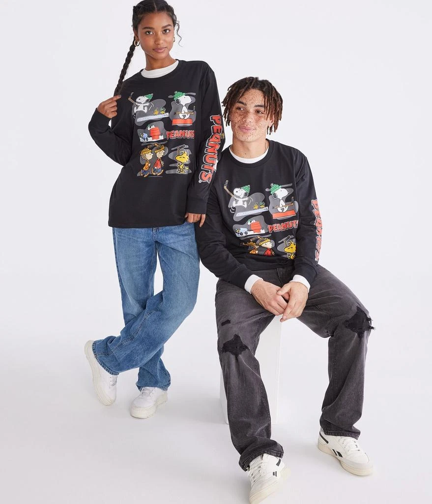 Aeropostale Peanuts | Aéropostale Long Sleeve Snoopy Hockey Relaxed Graphic Tee 2