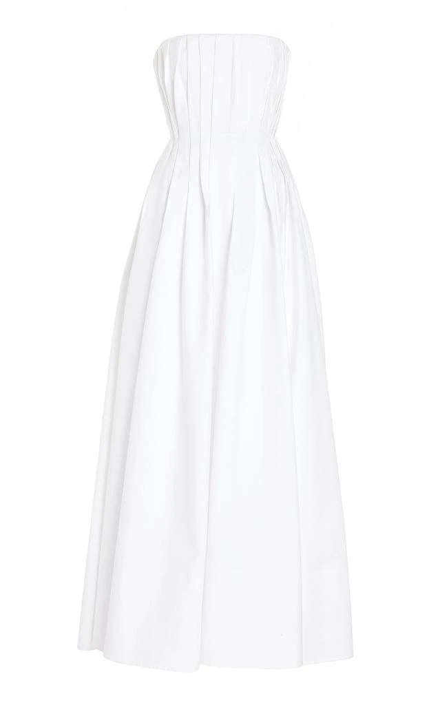 strapless open back dress Ivory Pleated Midi Skirt - All Skirts