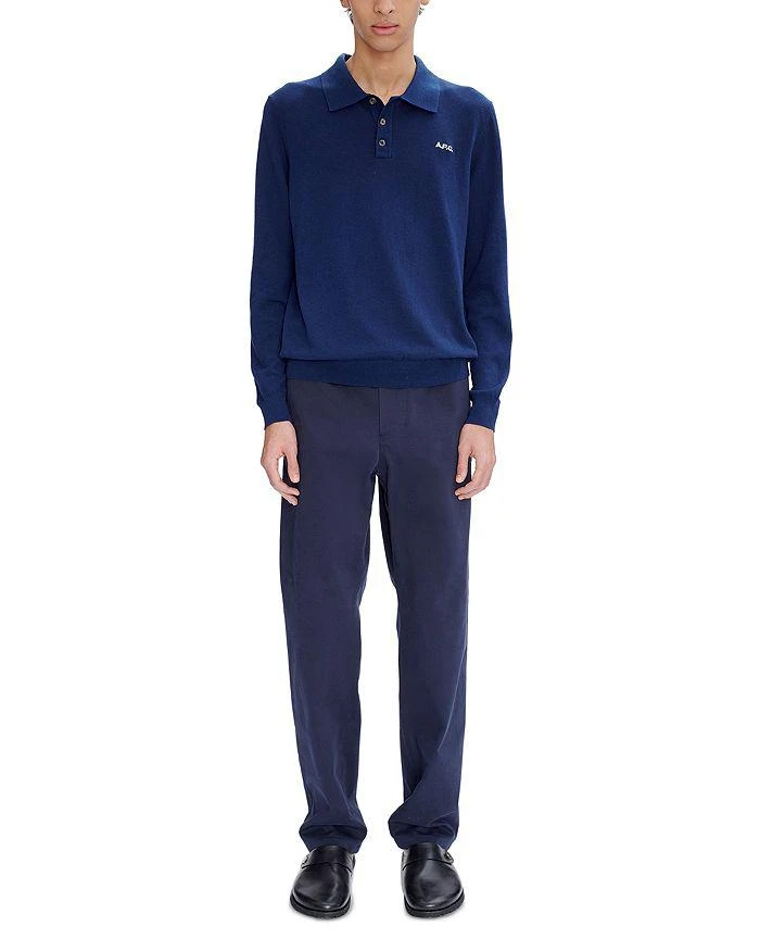 A.P.C. Blaise Long Sleeve Lightweight Crepe Polo Shirt 2