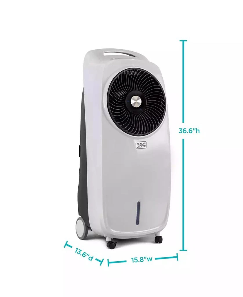 Black & Decker BLACK + DECKER BEAC75 Evaporative Air Cooler - Portable Cooling Fan with LED Display, Remote Control, 2-Gallon Water Tank - Compact and Lightweight Design - 2 Casters and 2 Wheels for Easy Mobility 9