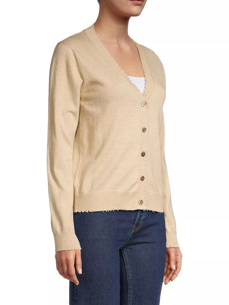 Minnie Rose Cotton-Cashmere Frayed Cardigan 4