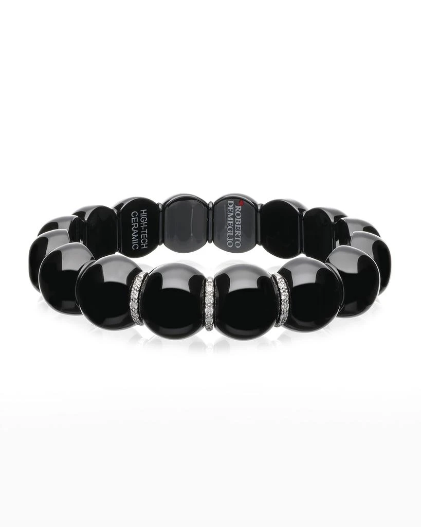 Roberto Demeglio Dama Ceramic Beaded Diamond Station Stretch Bracelet 1