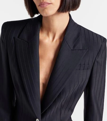 Versace Pinstripe virgin wool blazer 4