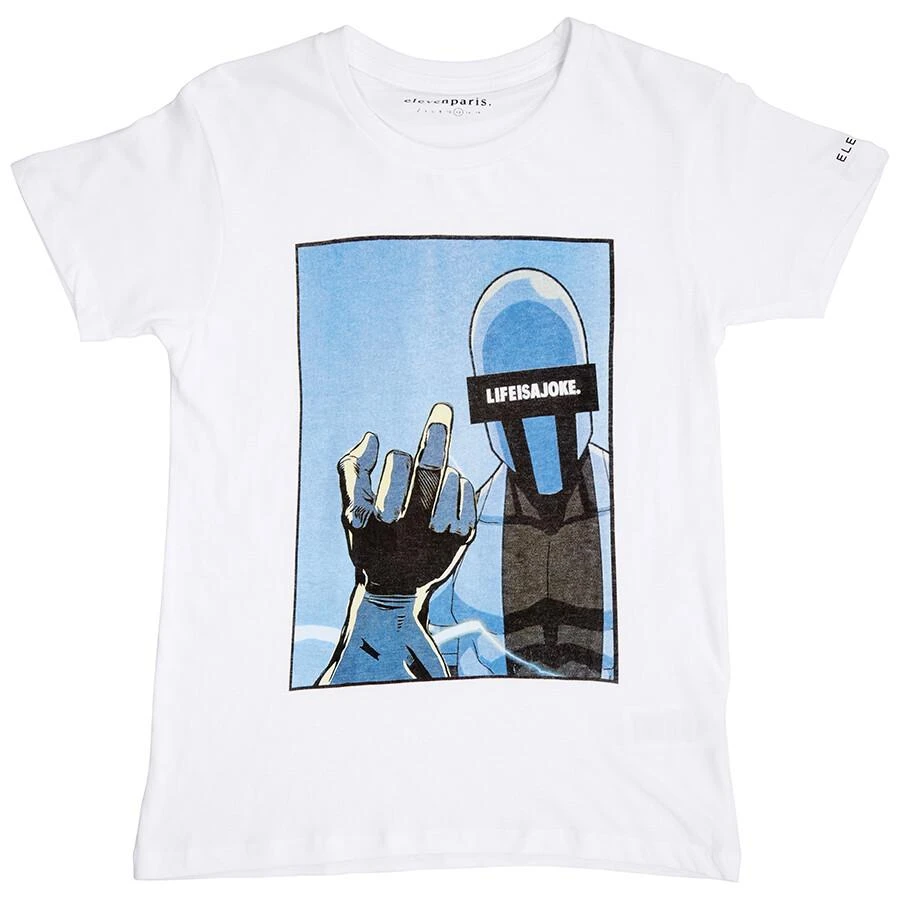 Eleven Paris Little Eleven Paris Boys White Muckheros T-Shirt Short Sleeve 1