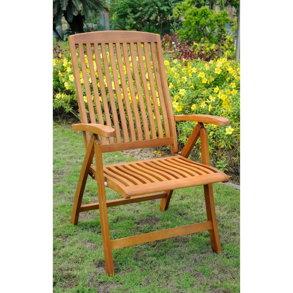 International Caravan Royal Tahiti Outdoor Set of Two 5-Position Folding Arm Chair