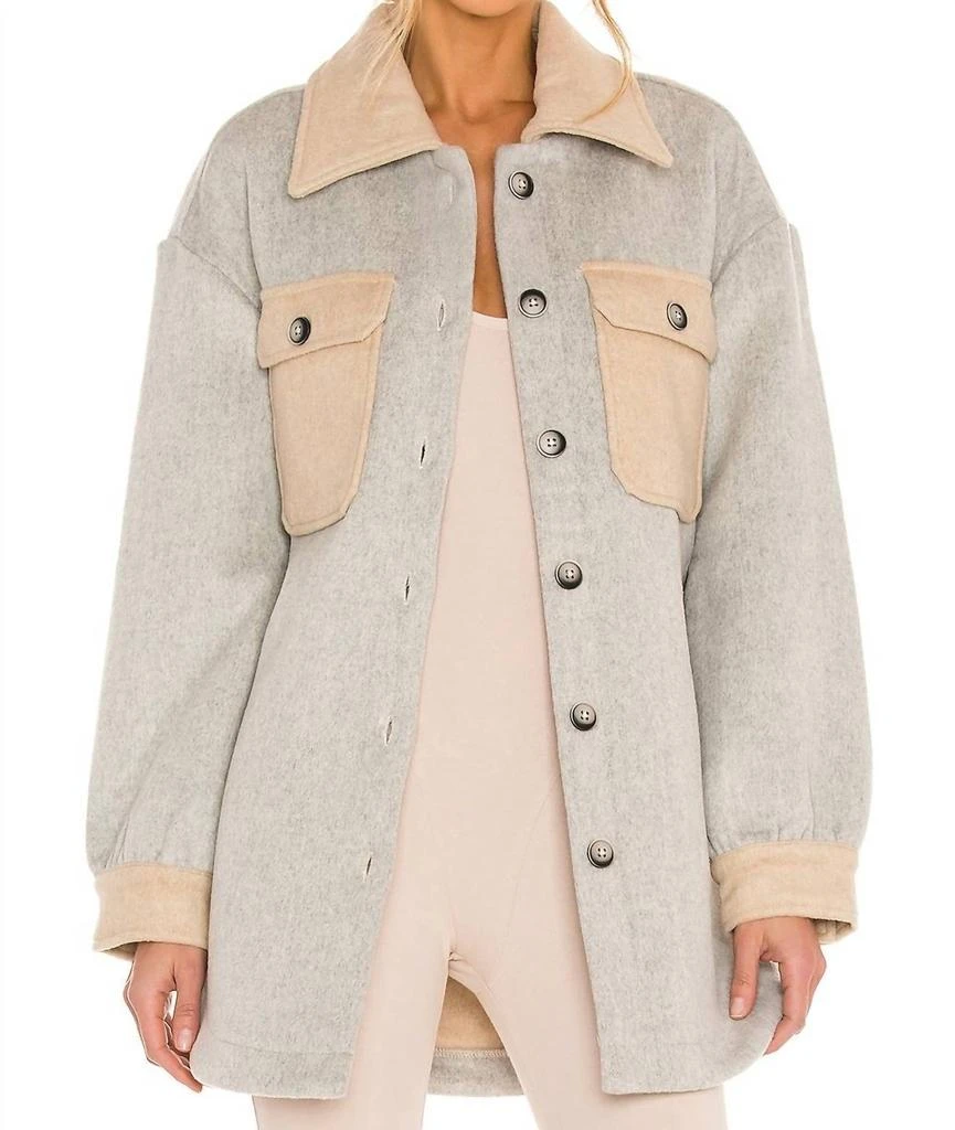 Line & Dot Harrison Belted Jacket In Heather Grey 2