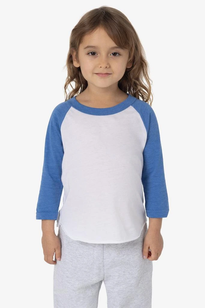 Los Angeles Apparel FF1053 - Toddler 3/4 Sleeve Poly Cotton Raglan 11