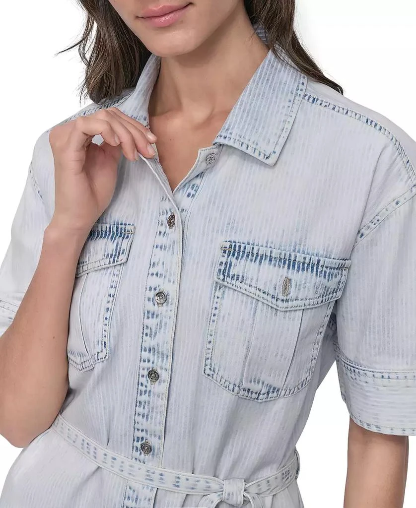 DKNY Women's Denim Self Belted  Shirtdress 4