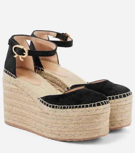 Gianvito Rossi Suede platform espadrille wedges 1