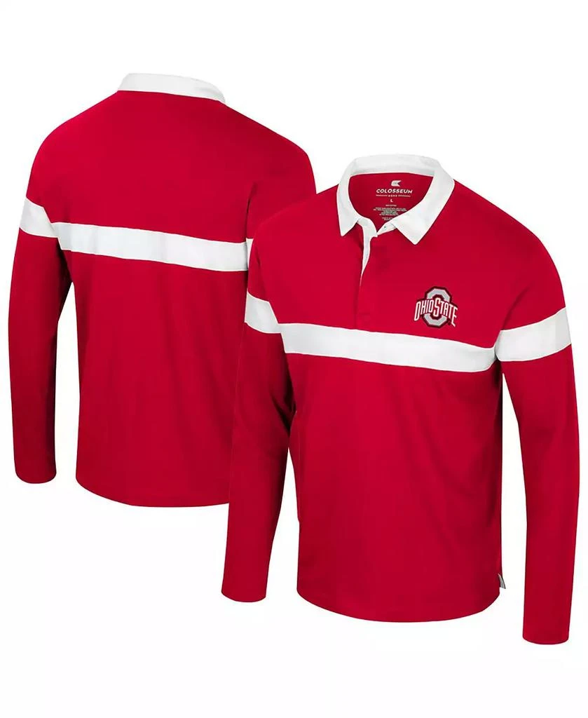 Colosseum Men's Scarlet Ohio State Buckeyes Too Cool For School Long Sleeve Polo 1