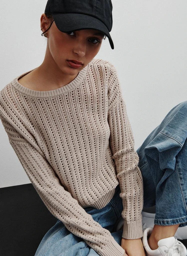 DKNY OPEN STITCH CREW NECK SWEATER 3