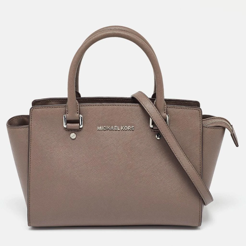 Michael Kors Michael Kors Dark Beige Leather Medium Selma Tote 1