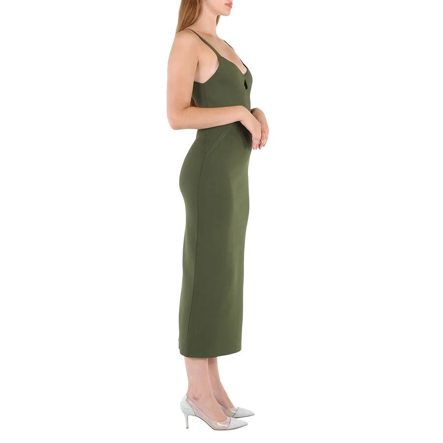 knee length dresses for ladies Berylove Women Dark Green Wedding Guest Dress A Line Spaghetti Straps Maxi Prom Dress with Slit, Dark Green / M main image 1