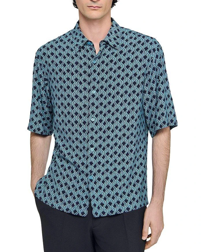 Sandro Printed Short Sleeve Shirt 1