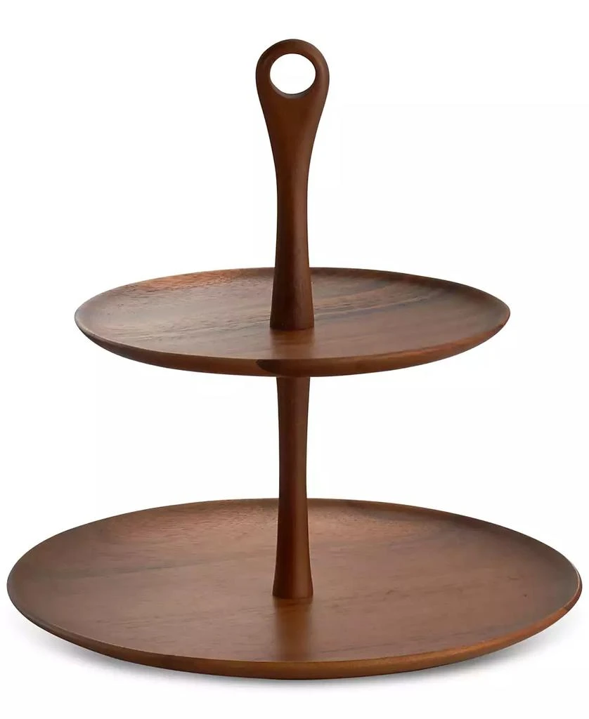 Nambé Skye Dinnerware Collection by Robin Levien Wood Tiered Dessert Stand