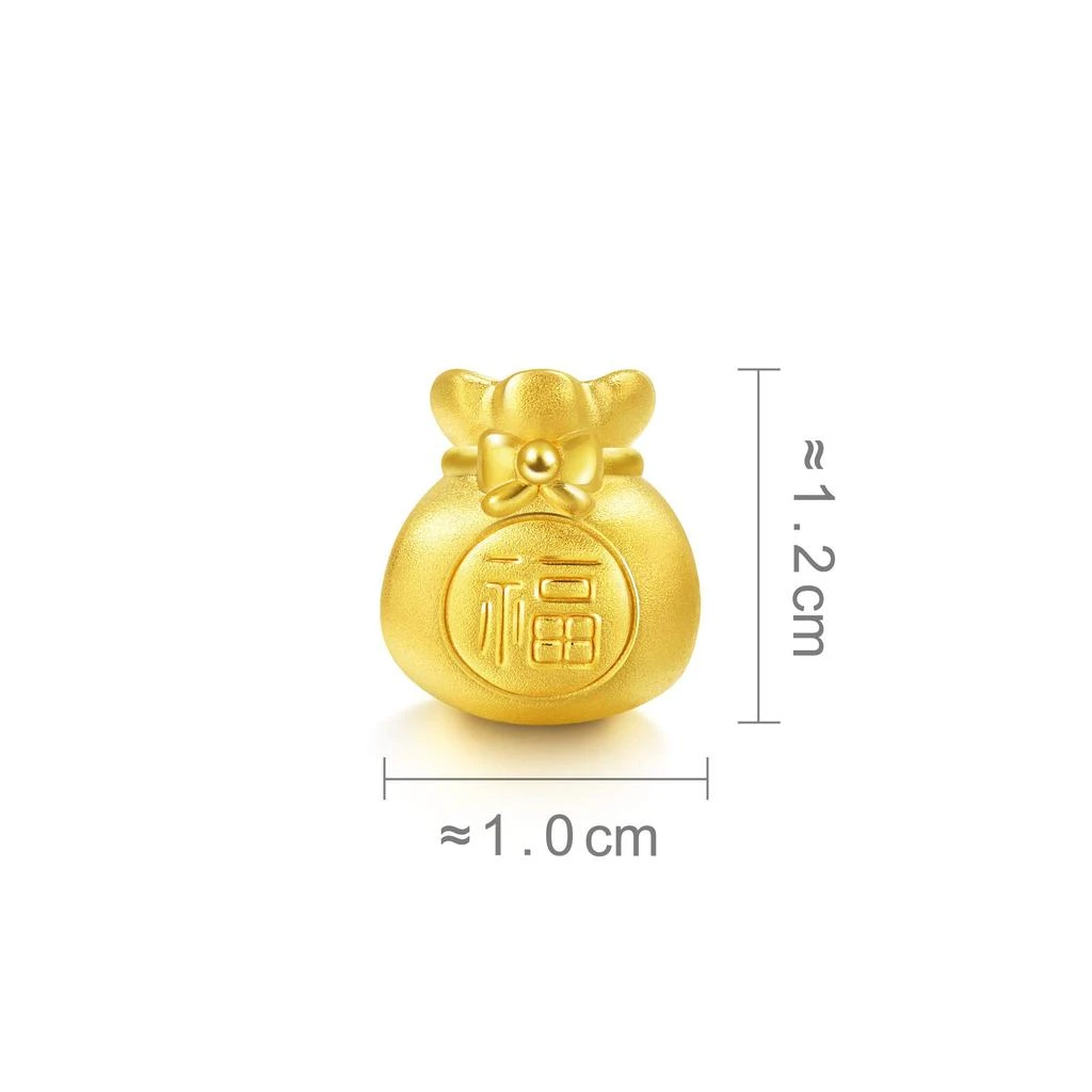 CHOW SANG SANG CHOW SANG SANG 999 24K Solid Gold Blessing Bracelet, Fortune Bag Charm Red Bracelet for Women 89197C 6