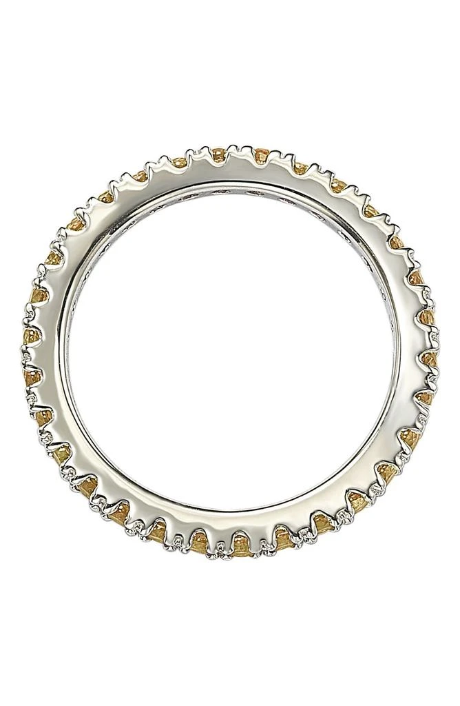 Suzy Levian Sterling Silver Yellow CZ Eternity Band Ring 3