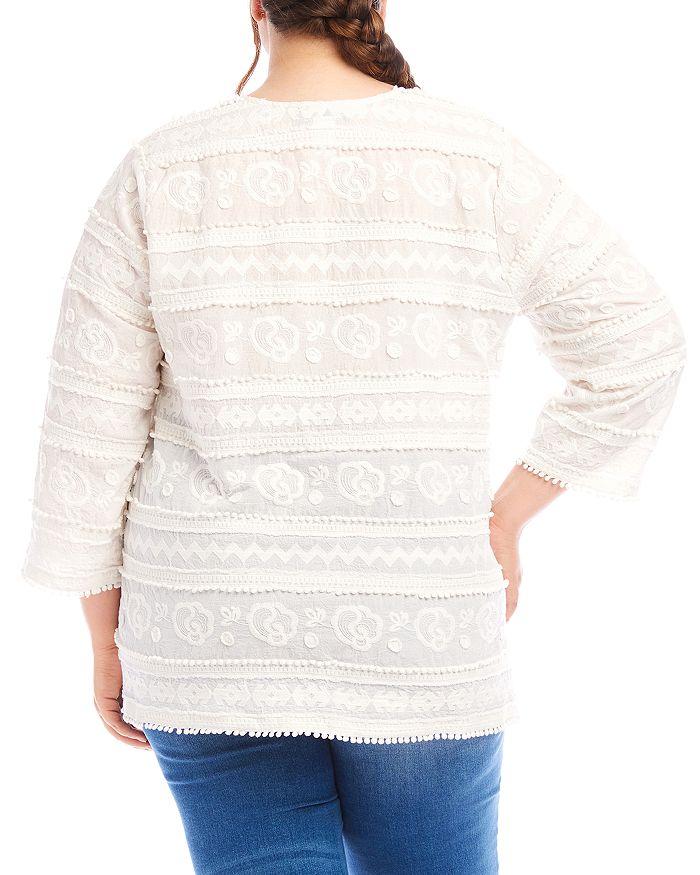 Karen Kane Plus Size Three Quarter Sleeve Embroidered Tunic